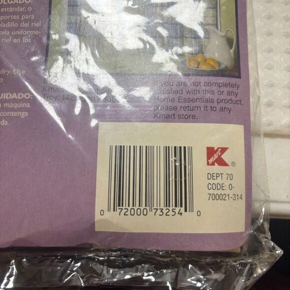 Vintage Home Essentials Holden Plaid Tailored Tiers Curtains Set of 2 New in Pkg - Picture 6 of 8